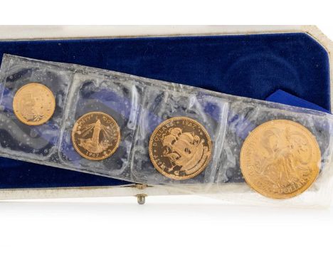 QUEEN ELIZABETH II, 1967 ADOPTION OF THE NEW CONSTITUTION, 100 DOLLARS, 50 DOLLARS, 20 DOLLARS AND 10 DOLLARS  four coin set 