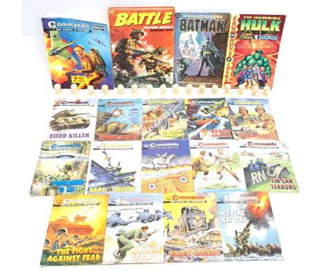 War &amp; Superhero related, Comics, Annuals &amp; Graphic Novels. &nbsp;Includes Commando &amp; Batman (1989) Movie Adaptati