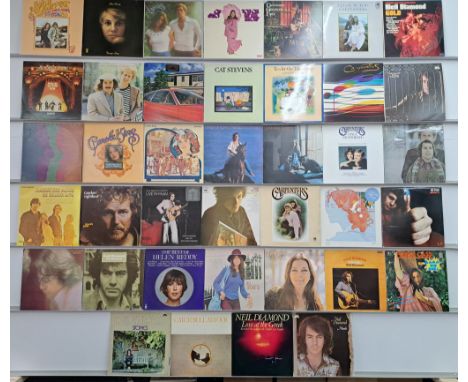A group of 35+ Folk/Singer Songwriter LPs, to include artists; Bob Dylan, Simon &amp; Garfunkel, Carole King, Carpenters, Car