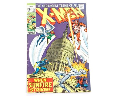 Marvel Comics, X-Men #64 (1970) First Appearance of Sunfire (Shiro Yoshida). &nbsp;Bronze&nbsp;Age, bagged &amp; boarded.&nbs