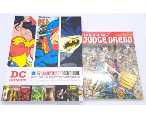 A pair of Comic Related Books, to include; DC Comics 75th Anniversary Covers Collection Poster Book and The A-Z of Judge Dred