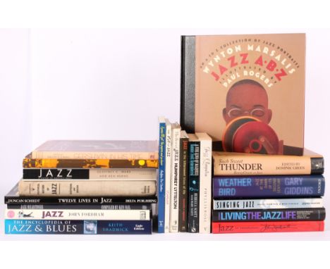 A Collection of Jazz Books. Assorted hardback and paperback books on Jazz. Includes Weather Bird (Gary Giddins, Oxford Univer