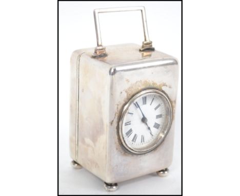 A Victorian silver hallmarked carriage clock by J Batson & Son (Henry John Batson & Albert Edward Batson), London 1894. The c