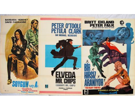 A good collection of 3x assorted vintage Turkish film cinema posters. Comprising of; Boxcar Bertha (1972) Turkish film poster