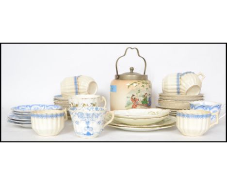 A late 19th / early 20th century chintzy bone China part tea service consisting of cups, saucers etc together with an early 2