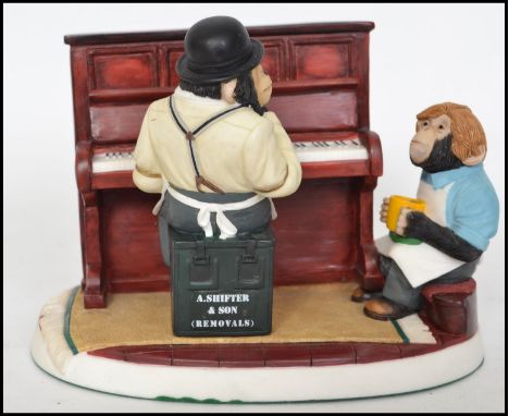 A Robert Harrop PG tips chimps collection figurine group Entitled You Humit Ill Play It PG chimps 501 depicting a monkey play