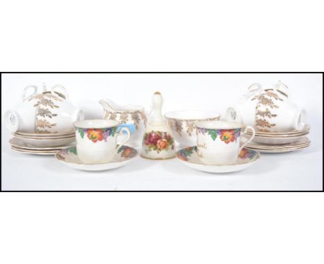 A Royal Vale ceramic 6 person tea service consisting of cups, saucers, plates, sugar bowl, creamer jug etc. along with a Roya