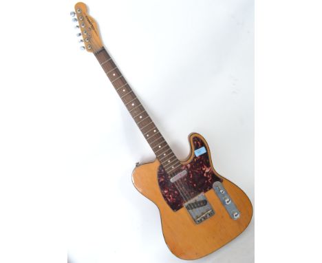 A 1970's Telecaster style 6 string electric guitar 'Columbus Series 2', with mother of pearl fret inlays, faux tortoiseshell 