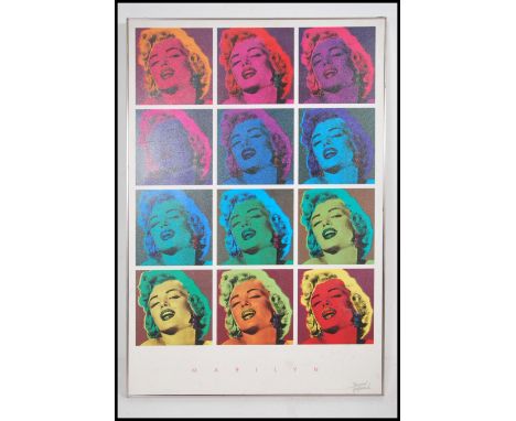 A framed and glazed abstract pop Andy Warhol inspired art picture print featuring Marilyn Monroe. Measures 92cm high x 62cm w