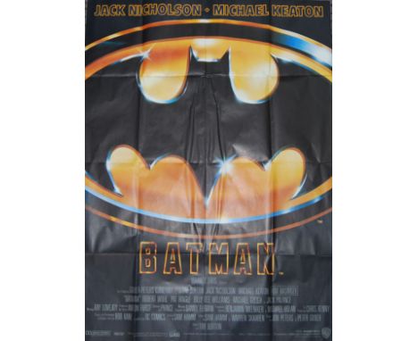 An original 1989 cinema film lobby poster for Warner Bros' 'Batman' starring Jack Nicholson & Michael Keaton. Measures approx