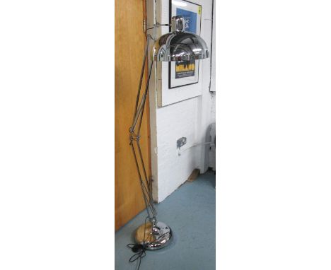 LAMP, of large proportions, chrome, anglepoise, 179cm H. 