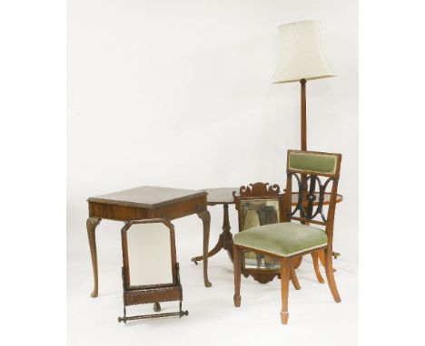 A reproduction sofa table, and two lamp tables, a dressing table, etc