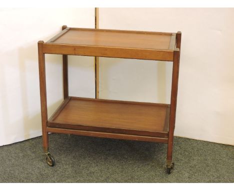 A 1960s Danish serving trolley, with two removable trays, and a ?1930s mahogany lamp standard