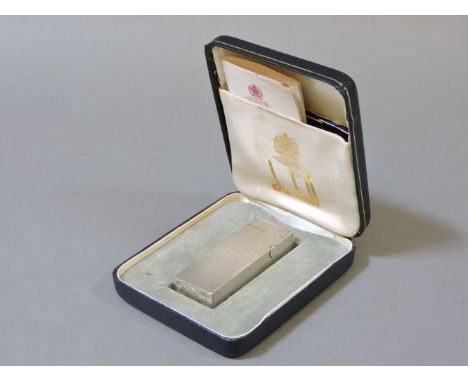 A Dunhill silver lighter, London 1971, boxed