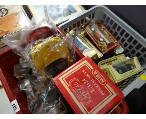 BASKET OF VARIOUS BOXED VINTAGE DIECAST VEHICLES