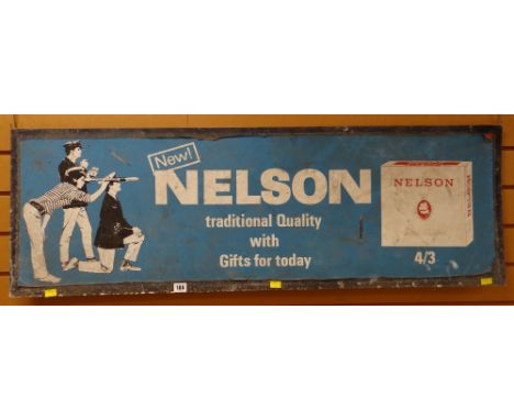 VINTAGE METAL ADVERTISING SIGN FOR NELSON CIGARETTES