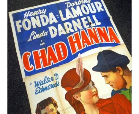 TWO ORIGINAL 1940 CINEMA POSTERS 'I Was An Adventuress' &amp; 'Chad Hanna', both posters numbered, folded and in two sections