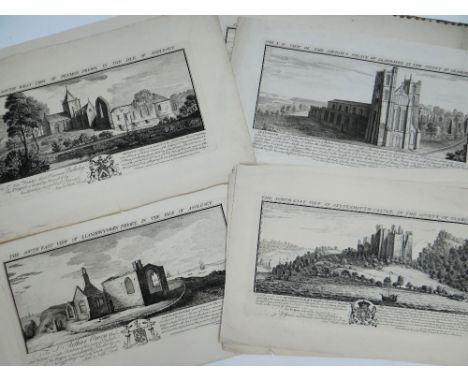 SAMUEL &amp; NATHANIEL BUCK twenty-six engravings relating to historic Welsh buildings, circa 1740, fourteen are bound togeth