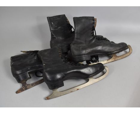 Two pairs of Vintage Ice Skates 