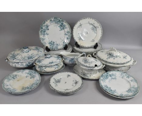 A Collection of Various Late 19th/Early 20th Century Blue and White Dinnerware s to comprise Plates, Tureens Etc 