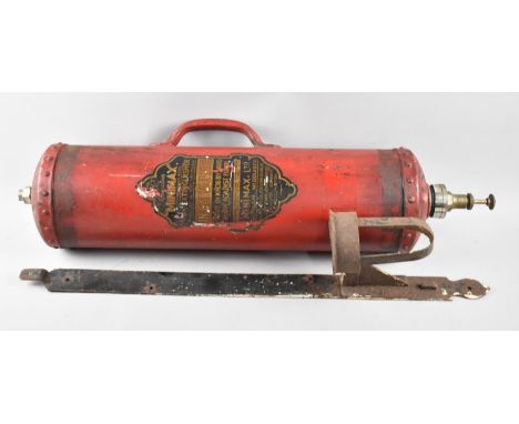 A Vintage Minimax Fire Extinguisher with Wall Mounting Stand 