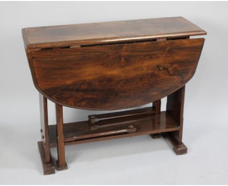 A Vintage Oval Topped Drop Leaf Table, 90cm wide 