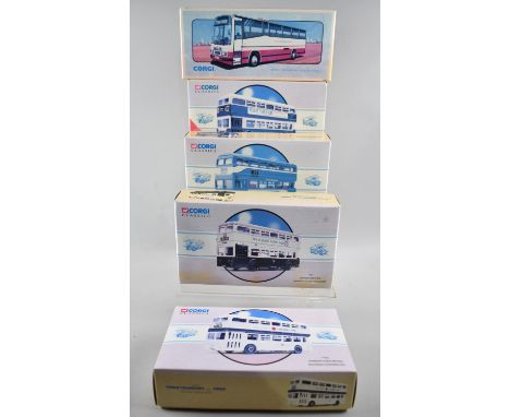 A Collection of Five Boxed Corgi Classic Buses 