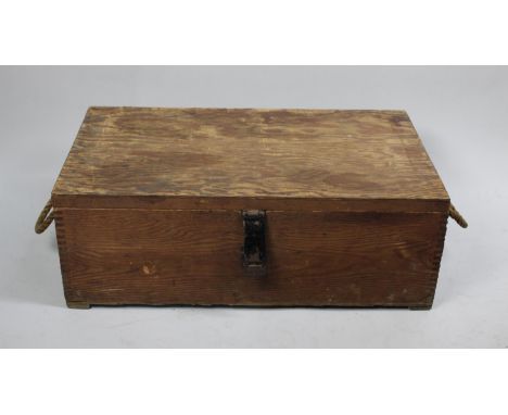 A Vintage Wooden Tool Box with Hinged Lid Containing Power and Workshop Tools (untested),70cms Wide 