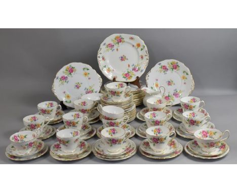 A Large Collection of Various Grosvenor Floral Decorated Teawares to include Cups, Saucers, Side Plates Etc 