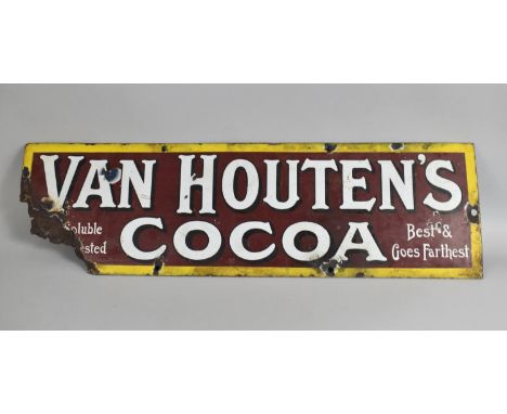 A Vintage Enamelled Sign for Van Houten's Cocoa, Some Condition Issues 