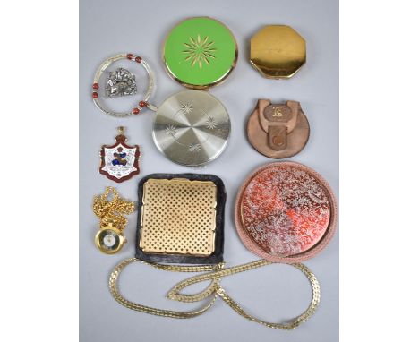 A Collection of Various Vintage Ladies Powder Compacts, Costume Jewellery Etc 