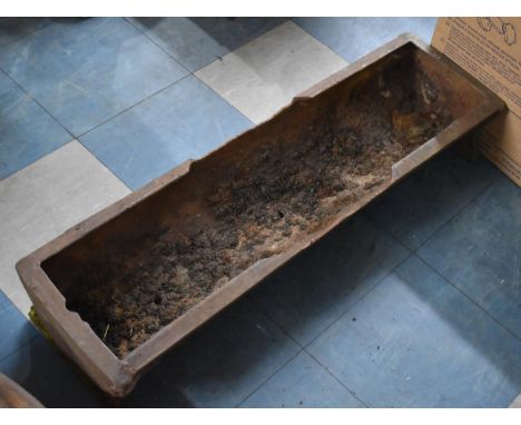 A Vintage Cast Metal Rectangular Trough, 93cms Wide 