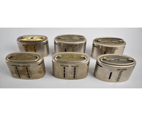 A Collection of Six Vintage Barclays Bank Home Safes 