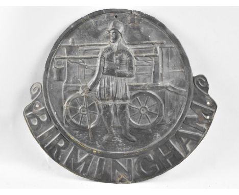 A Vintage Pressed Metal Fire Insurance Sign for Birmingham, (Copy of The Original Lead Plaque) 