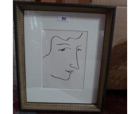 Henri Matisse, a ltd edition lithograph 'Colette' from an edition of 3000, No 743 framed, with justification page verso, fram