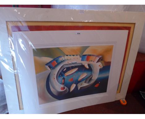 A contemporary unframed limited edition Tom Bower Giclee print titled 'To The Harbour', signed with certificate, together wit