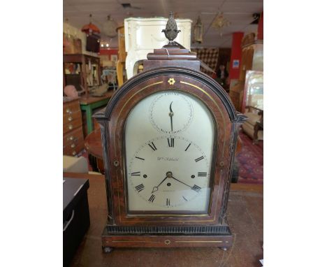 A Regency mahogany mantle clock, having chiming movement, marked William Gibbald, London to the dial, having Roman numerals a