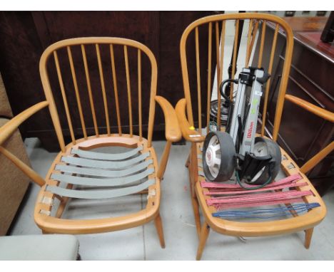 Two vintage Ercol armchairs