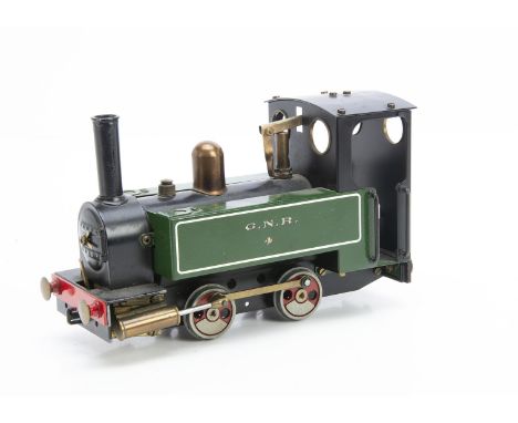 A Mamod live steam kit-built Gauge 1 0-4-0 Tank Locomotive, unusually made-up for gauge 1, currently with replacement side ta