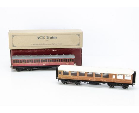 Two ACE Trains 0 Gauge Coaches, an LNER 'teak' C/4 Buffet Car no 650, VG-E, box VG, together with a BR non-corridor 3rd class