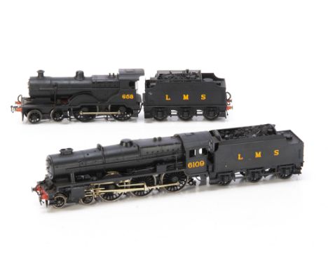 Modified and scratch built 00 Gauge LMS black Steam Locomotives with modified Hornby Bodies, 658 4-4-0  using a Tri-ang Hornb