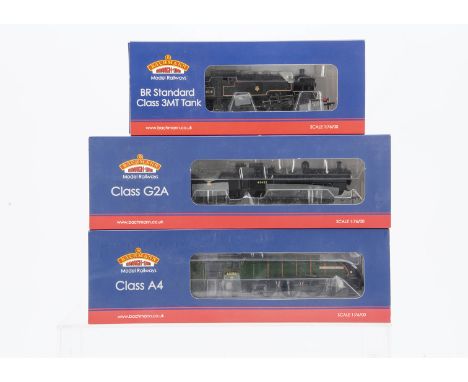 Bachmann OO Gauge Steam Locomotives, three boxed BR examples, locomotives with tenders 31-967 A4 60010 Dominion of Canada in 