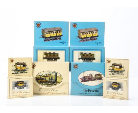 Bachmann HO 19th Century Early Steam Locomotives and Coaches, a boxed group, 41-500 De Witt Clinton locomotive with tender an