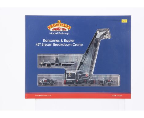 Bachmann 00 Gauge 38-802 Ransomes and Rapier 45 Ton Steam Crane, in BR lined black, in original box, E, appears unrun, box VG