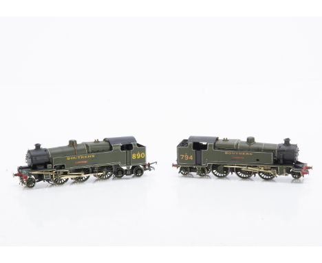 00 Gauge kitbuilt SR green k and K1 Class 2-6-4 Tank Locomotives, K 794 'River Rother' and K1 890 'River Frome', both built a