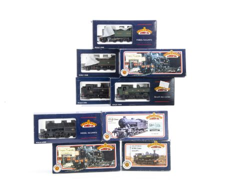 Bachmann OO Gauge Steam Tank Locomotives, nine boxed examples, GWR Pannier Tank 32-200A 6752, 32-136 Prairie 5555, 31-900 57X