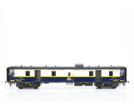 A Finescale Gauge 1 CIWL (Wagons-Lits) Baggage Car by J&amp;M Models for Fulgurex,  Model No. 41/81, in CIWL blue/ivory liver