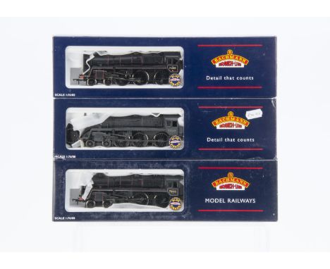 Bachmann OO Gauge Steam Locomotives and Tenders, three boxed BR Standard Class 5MT examples, 32-502 Camelot 73082, 32-505 730