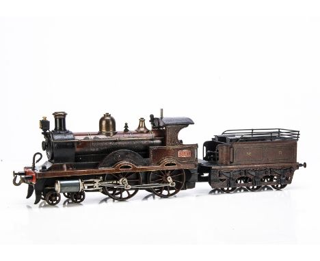 A Bing for Bassett-Lowke Gauge 3 (67mm) Live Steam Midland Railway 4-4-0 Locomotive and Tender,  in MR crimson with brass num