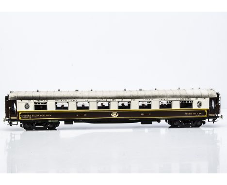 A Finescale Gauge 1 CIWL (Wagons-Lits) 2nd class Parlour Car by J&amp;M Models for Fulgurex,  Model No. 107-79, in CIWL brown